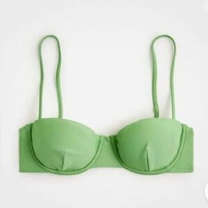 J. Crew Balconette underwire bikini top, green, size 34C, NWT